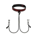 Fifty Shades of Grey Sweet Anticipation Reversible Collar, Nipple Clamps Red/Black - Fantasies Boutique