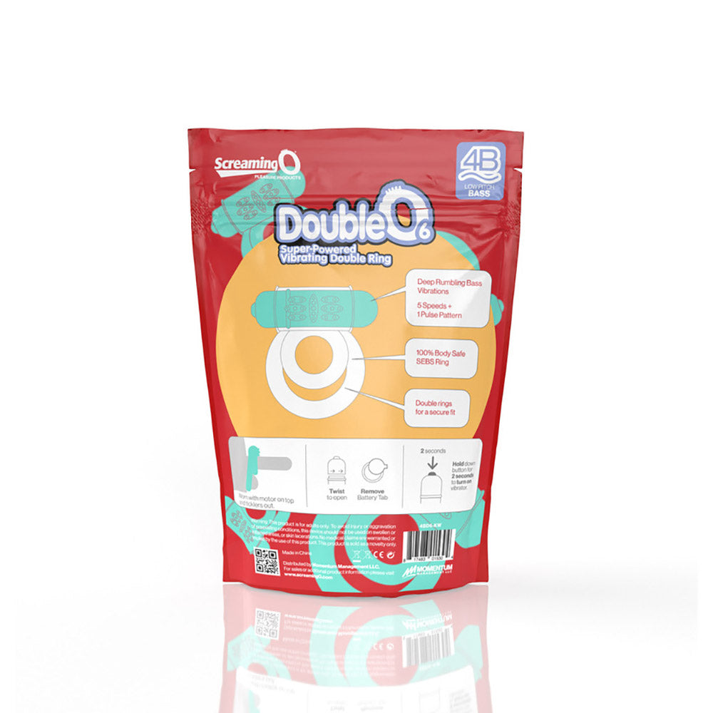 Screaming O 4B DoubleO 6 Vibrating Double Cockring Kiwi