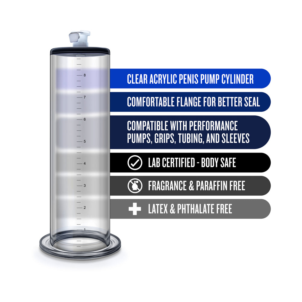 Performance 9in x 2.25in Penis Pump Cylinder Clear