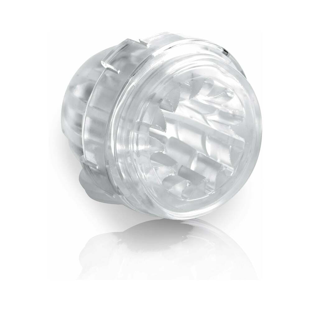 PDX Mega-Bator Ass Rechargeable Rotating Thrusting Stroker With Hands-Free Suction Cup Clear/Black - Fantasies Boutique