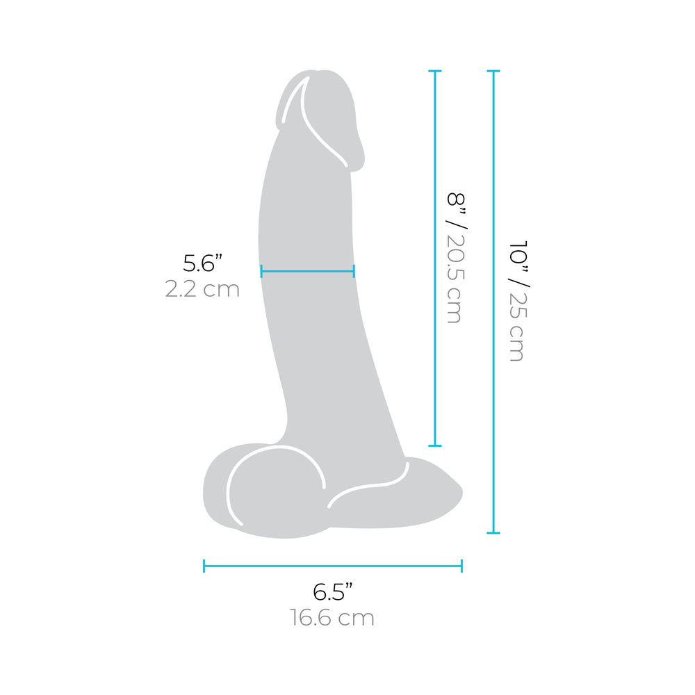 b-Vibe Slipskin Realistic Silicone Dildo 10 in. Curved Cream