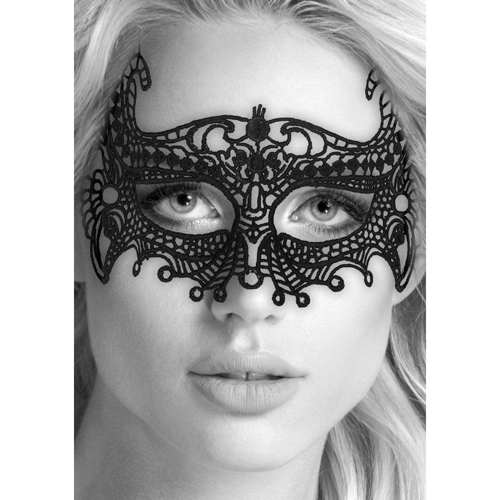 Ouch! Black & White Empress Lace Eye Mask Black - Fantasies Boutique