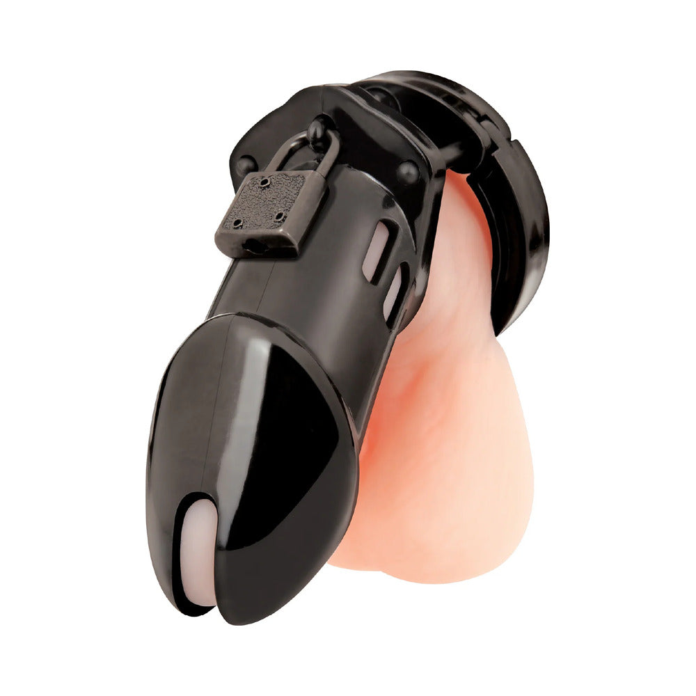 Blue Line Acrylic Chastity Cage Black - Fantasies Boutique