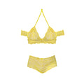 Magic Silk Daffodil Dreams Bardot Sleeve Halter Top & Boy Short Set Yellow L/XL