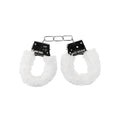 Ouch! Beginner's Furry Handcuffs With Quick-Release White - Fantasies Boutique