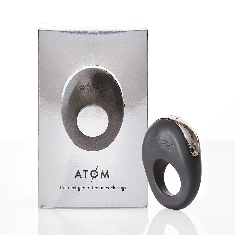 Hot Octopuss Atom Rechargeable Vibrating Cock Ring Black - Fantasies Boutique