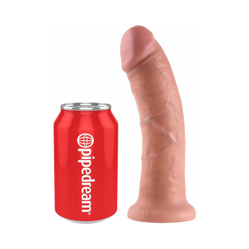 King Cock 8 in. Cock Realistic Dildo With Suction Cup Beige - Fantasies Boutique