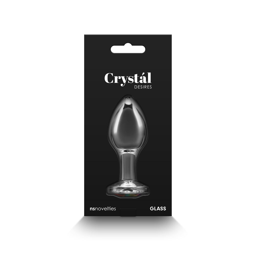 Crystal Desires Rainbow Gem Glass Plug Medium - Fantasies Boutique