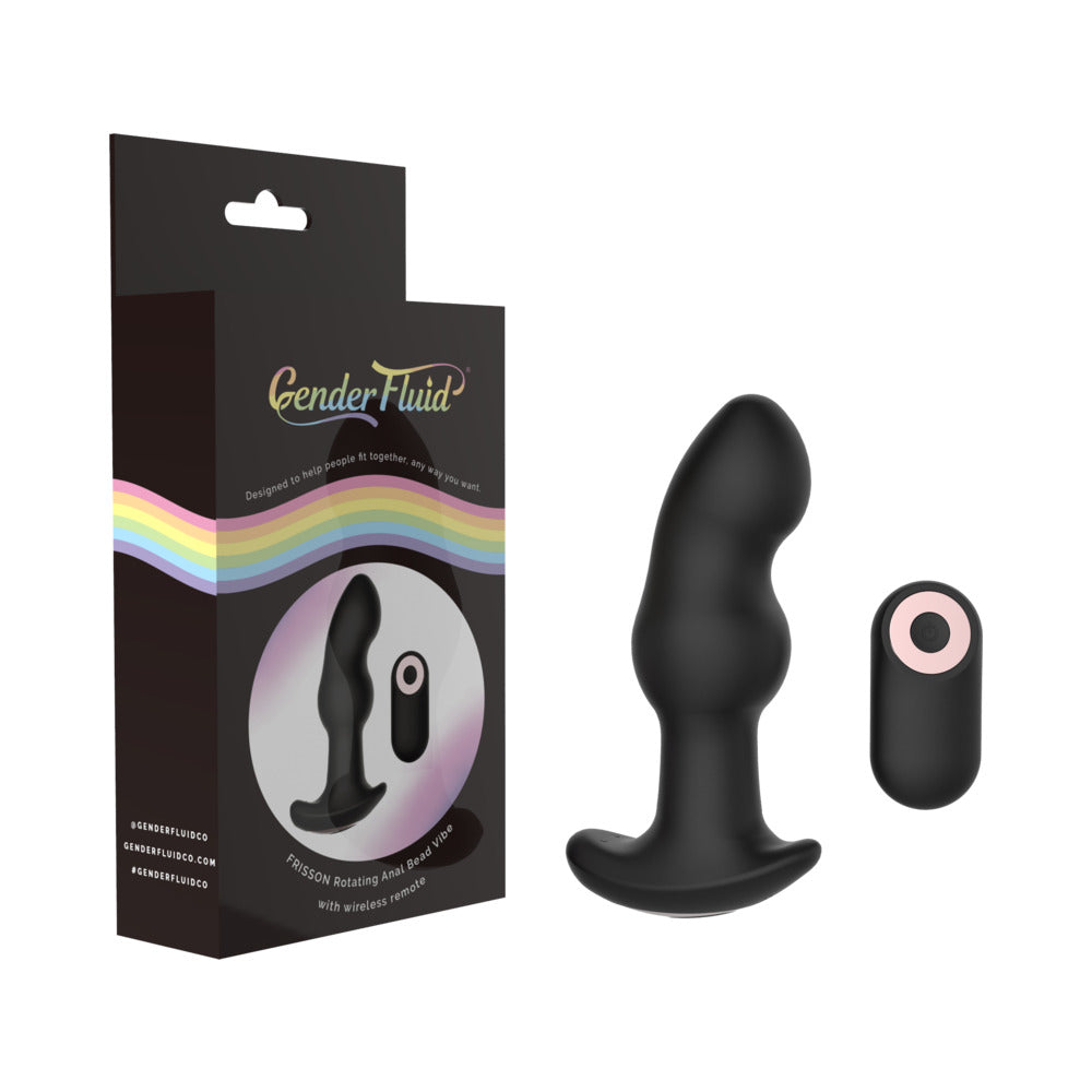 Gender Fluid Frisson Anal Vibe With Remote Silicone Black - Fantasies Boutique