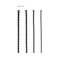 Ouch! Urethral Sounding Advanced Silicone Spiral Screw Plug Set Black 7 mm / 8 mm / 9 mm / 10 mm