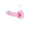 RealRock Crystal Clear Non-Realistic 7 in. Dildo With Suction Cup Pink - Fantasies Boutique