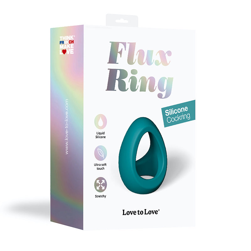 Love to Love Flux Ring Silicone Cock & Ball Ring Teal Me - Fantasies Boutique