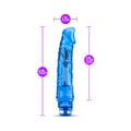 B Yours Vibe 6 Realistic 9.25 in. Vibrating Dildo Blue - Fantasies Boutique