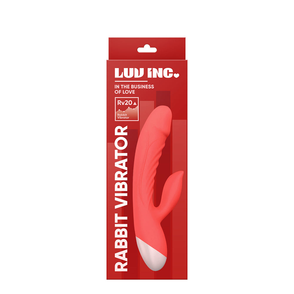 Luv Inc Rv20 Rabbit Vibrator Rechargeable Silicone Dual Stimulator Coral - Fantasies Boutique