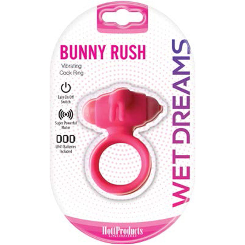 Wet Dreams Bunny Rush Cock Ring- Pink - Fantasies Boutique