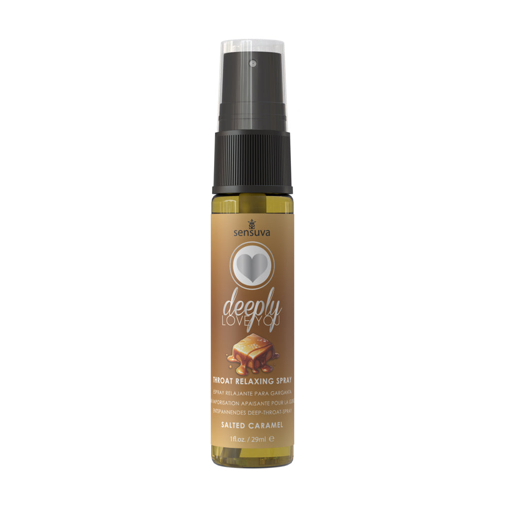Sensuva Deeply Love You Throat Relaxing Spray Salted Caramel 1 oz. Bottle - Fantasies Boutique
