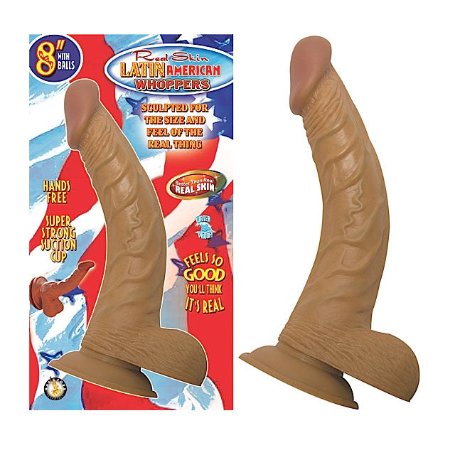 Latin American Whoppers 8in. Dong With Balls - Fantasies Boutique