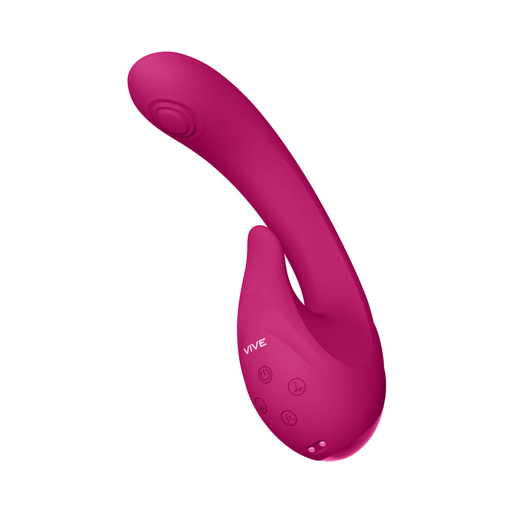 VIVE MIKI Rechargeable Pulse Wave & Flickering Dual Stimulation G-Spot Vibrator Pink - Fantasies Boutique
