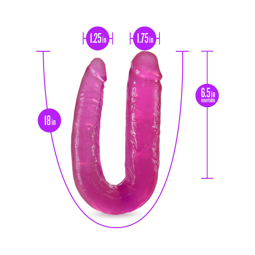 B Yours Double Headed Dildo 18 in. Pink - Fantasies Boutique