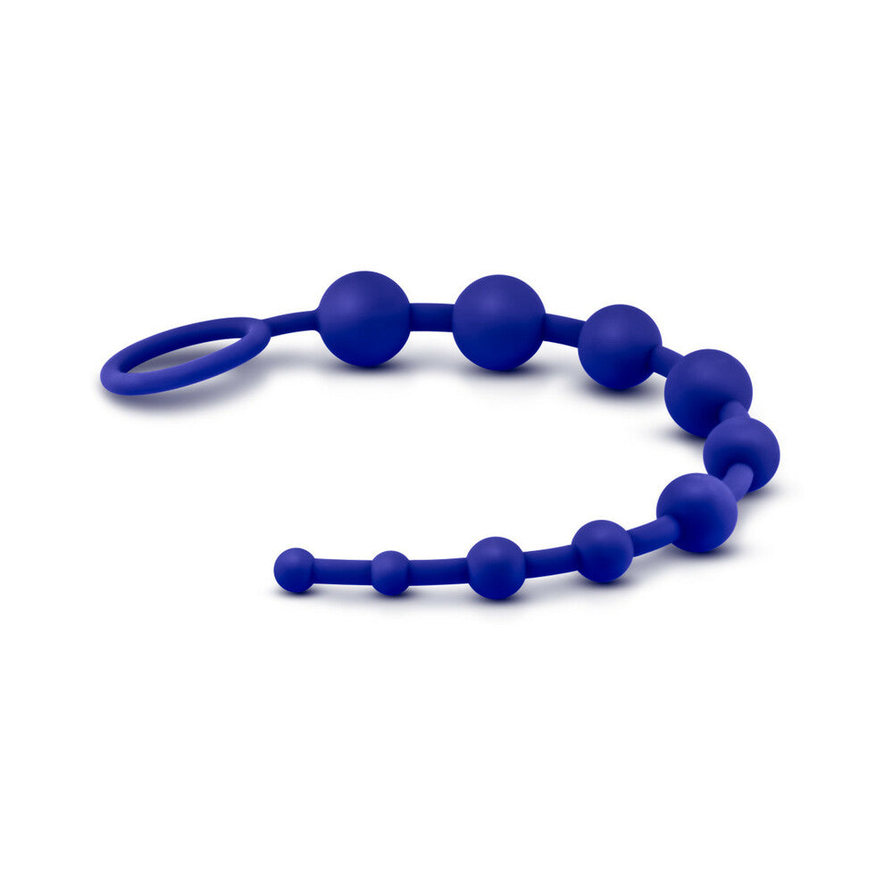 Blush Luxe Silicone 10 Beads for Anal Play Indigo - Fantasies Boutique