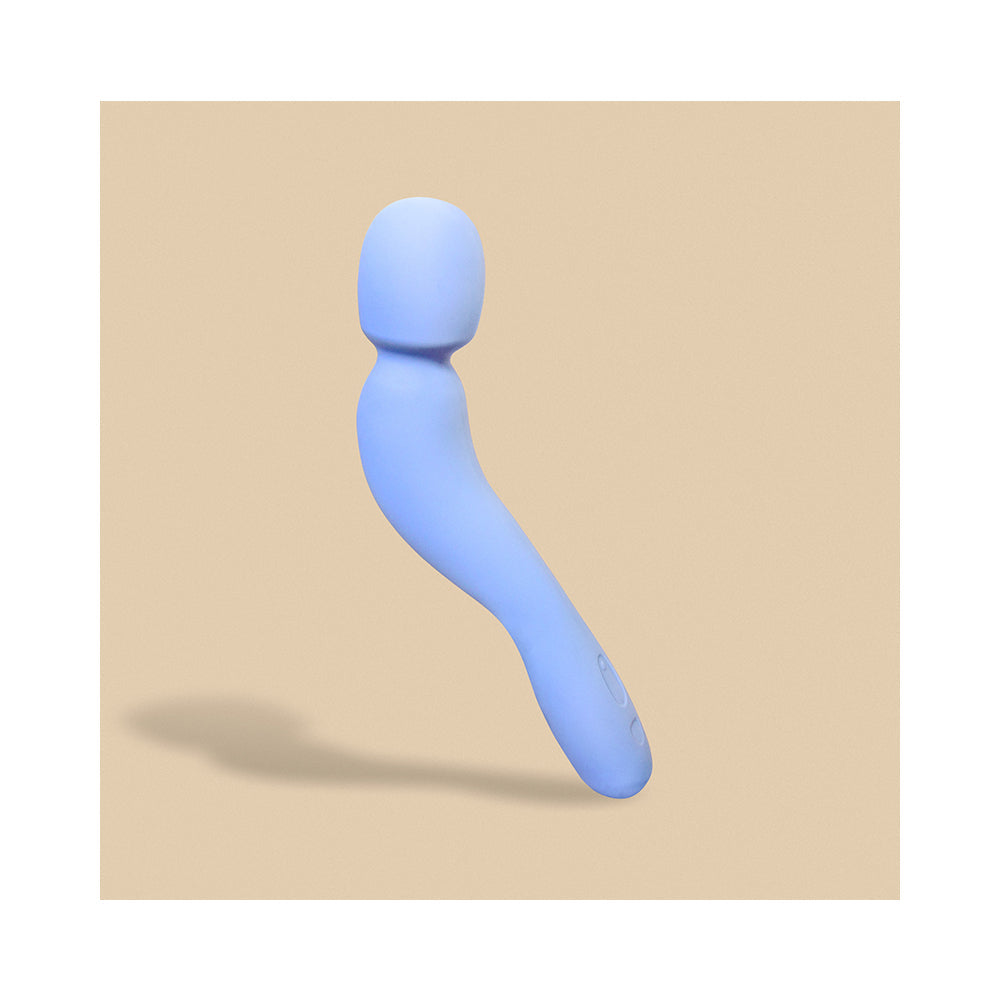 Dame Com Rechargeable Silicone Wand Vibrator Periwinkle - Fantasies Boutique