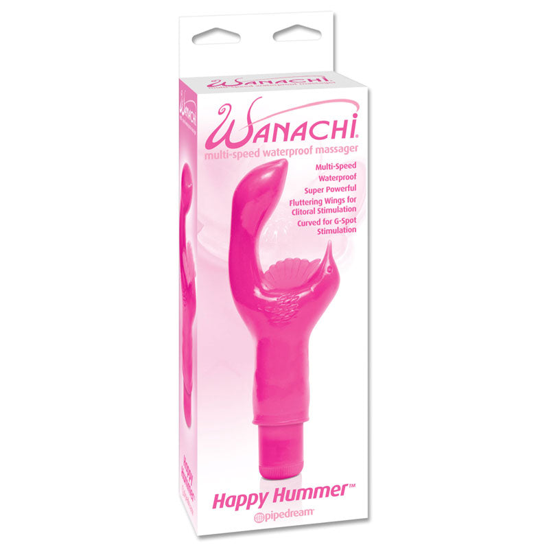 Wanachi Happy Hummer Multi-Speed Waterproof Massager Dual Stimulator Pink - Fantasies Boutique
