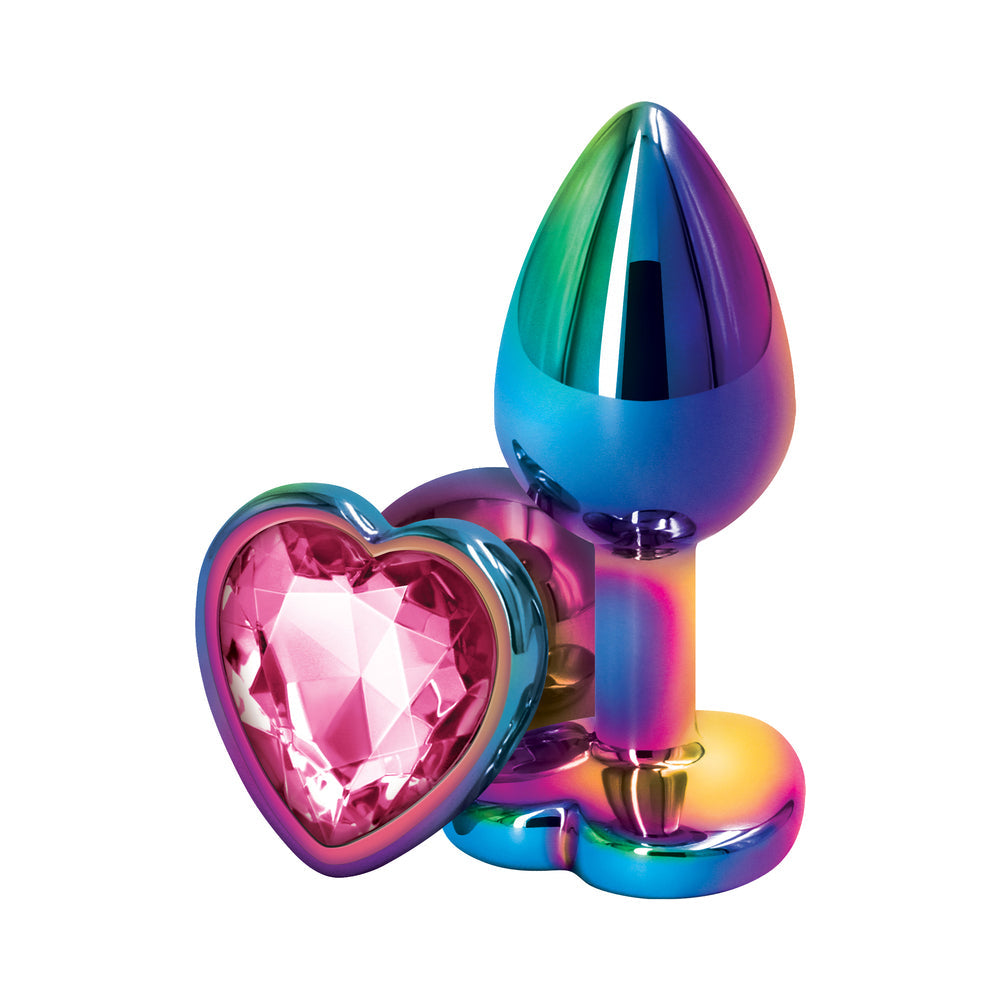 Rear Assets Metal Heart Plug Small Multicolor/Pink - Fantasies Boutique