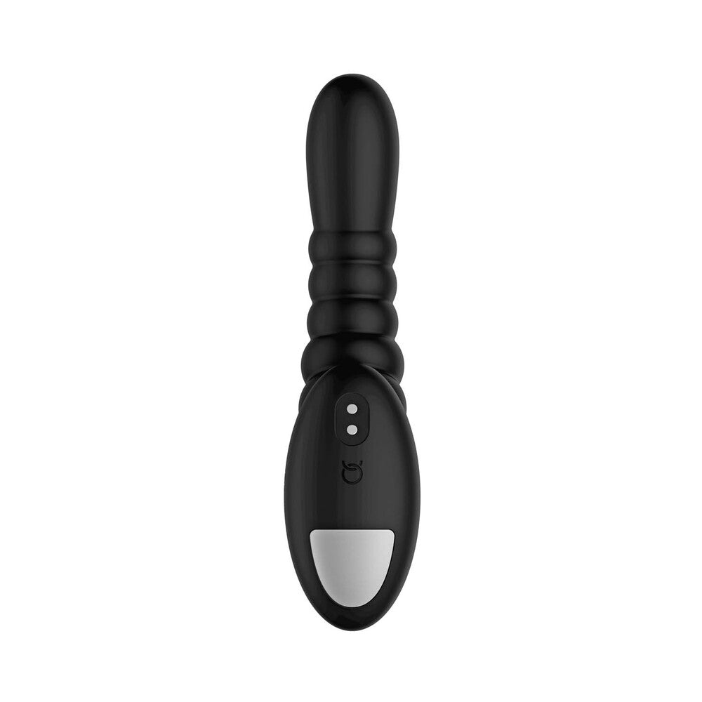 Forto Ribbed Pro Rechargeable Silicone Vibrating Anal Massager Black - Fantasies Boutique