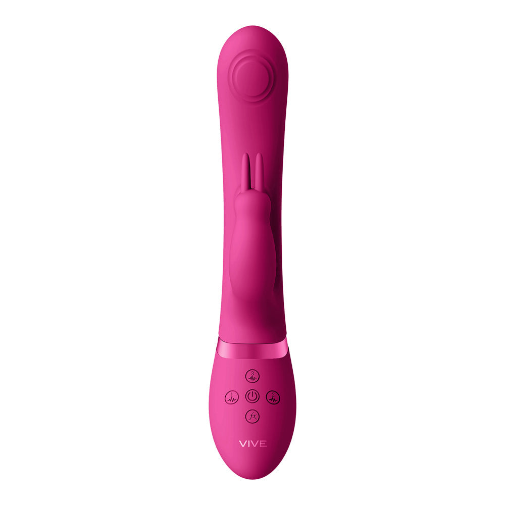VIVE MAY Rechargeable Dual Pulse-Wave Silicone Rabbit Vibrator Pink - Fantasies Boutique