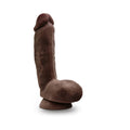Blush Dr. Skin Glide Realistic 8.5 in. Self-Lubricating Dildo with Balls & Suction Cup Brown - Fantasies Boutique
