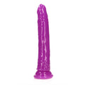 RealRock Glow in the Dark Slim 11 in. Dildo Neon Purple - Fantasies Boutique