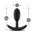 Blush Anal Adventures Platinum Silicone Weighted Vibra Slim Plug Small Black - Fantasies Boutique