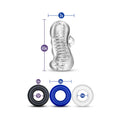 Quickie Kit Jerk Off Stroker & 3-Piece Cockring Set Clear - Fantasies Boutique