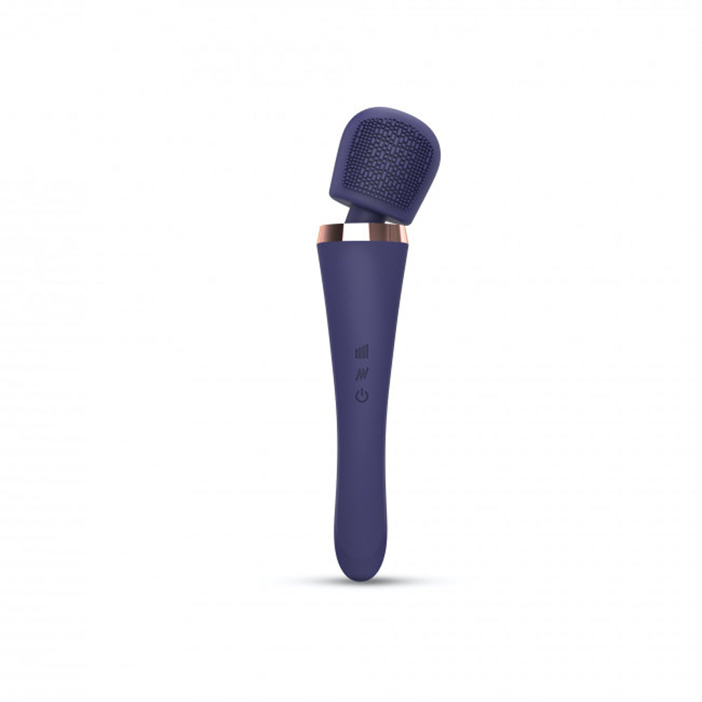 Love to Love Brush Crush Rechargeable Textured Head Wand Vibrator Midnight Indigo - Fantasies Boutique