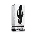 Evolved Trifecta Rechargeable Dual Entry Triple Stimulation Silicone Rabbit Vibrator Black - Fantasies Boutique