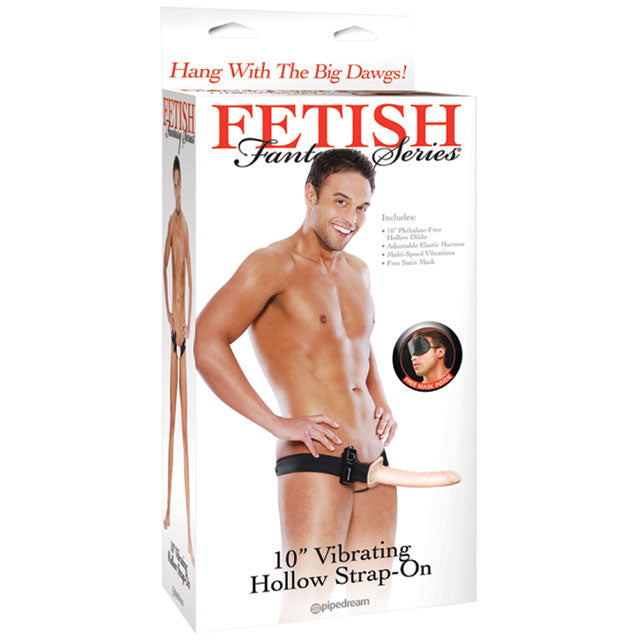 Fetish Fantasy Series Vibrating 10 in. Hollow Strap-On Beige - Fantasies Boutique
