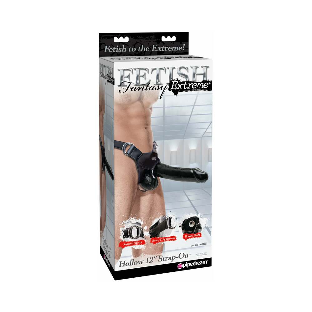 Fetish Fantasy Extreme Adjustable Hollow 12 in. Strap-On Black - Fantasies Boutique