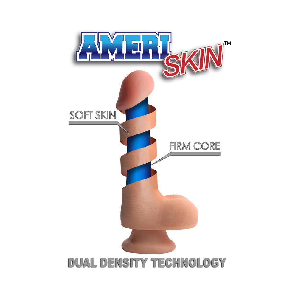 USA Cocks 8 in. Ameriskin Dual Density Dildo Light