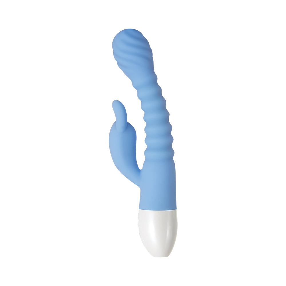 Evolved Bendy Bunny Rechargeable Poseable Silicone Rabbit Vibrator Blue - Fantasies Boutique