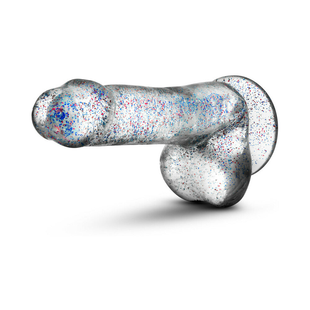 Naturally Yours 6 in. Glitter Cock Realistic Dildo with Balls Sparkling Clear - Fantasies Boutique