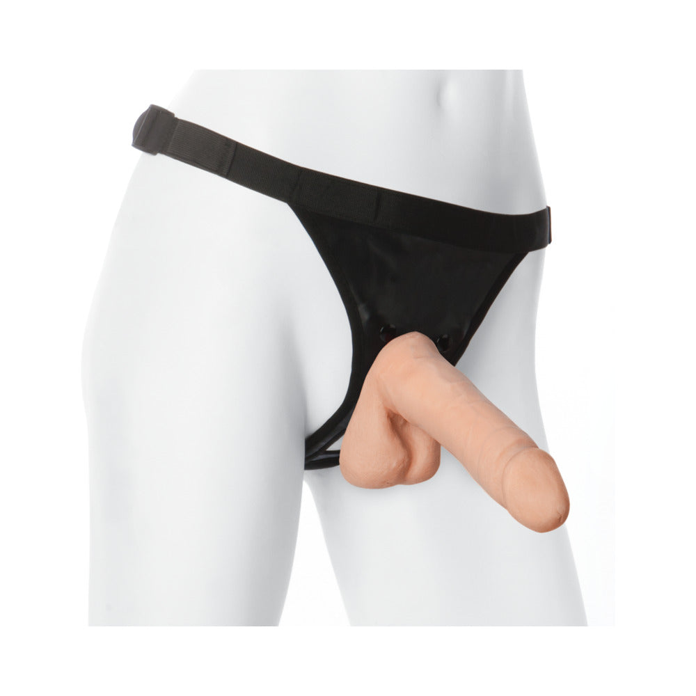 Vac-U-Lock - 7 Inch ULTRASKYN Cock - With Ultra Harness White - Fantasies Boutique