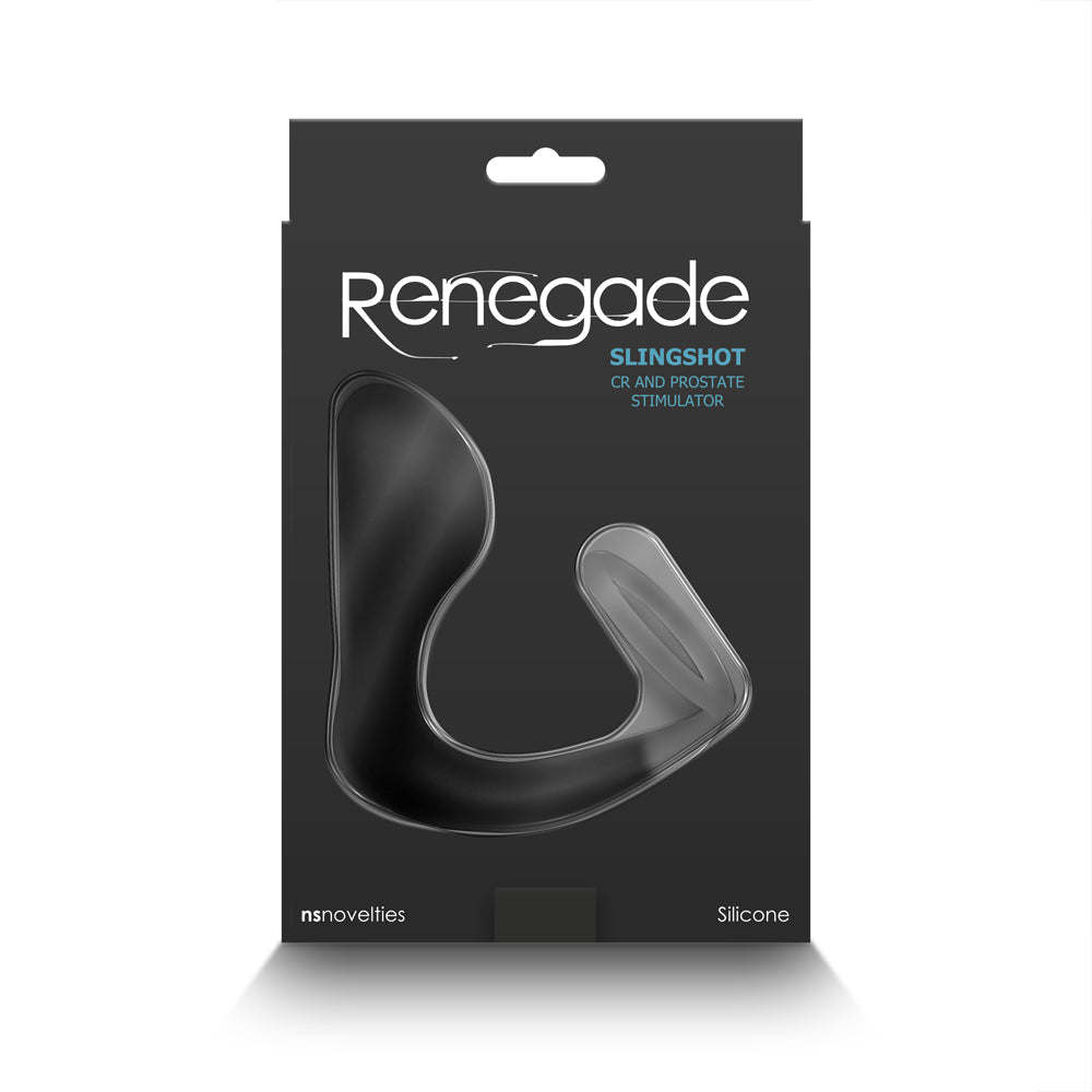 Renegade Slingshot Cock Ring & Prostate Stimulator Black - Fantasies Boutique