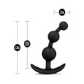 Anal Adventures Platinum Silicone Small Anal Beads Plug Black - Fantasies Boutique