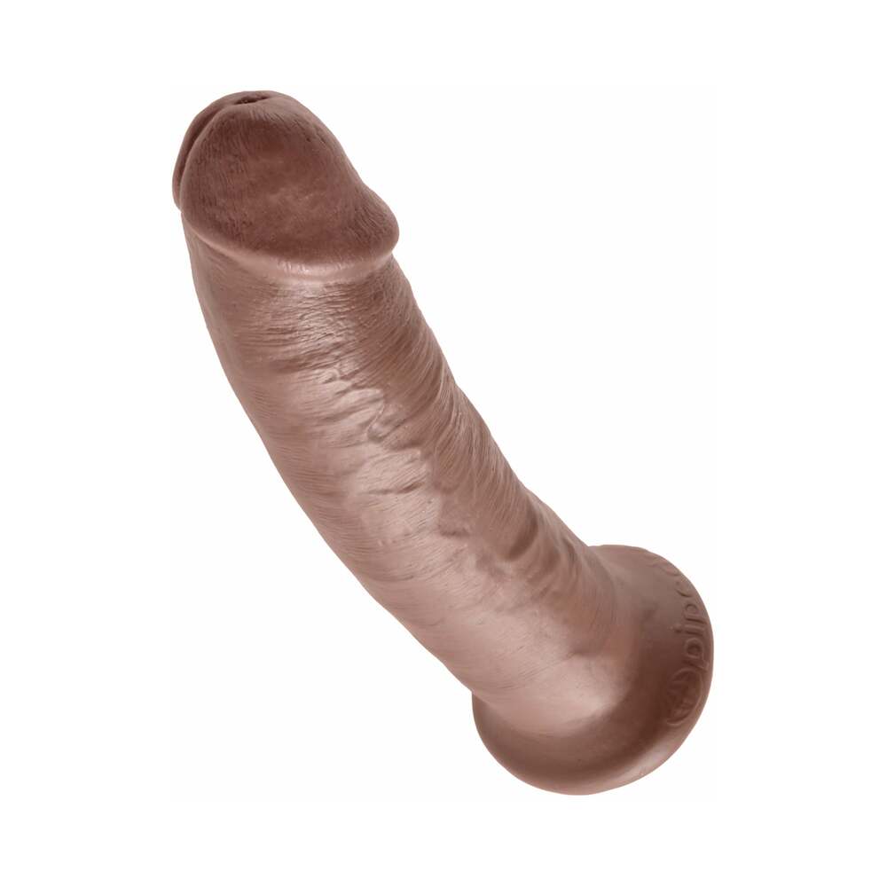 King Cock 9 in. Cock Realistic Dildo With Suction Cup Brown - Fantasies Boutique
