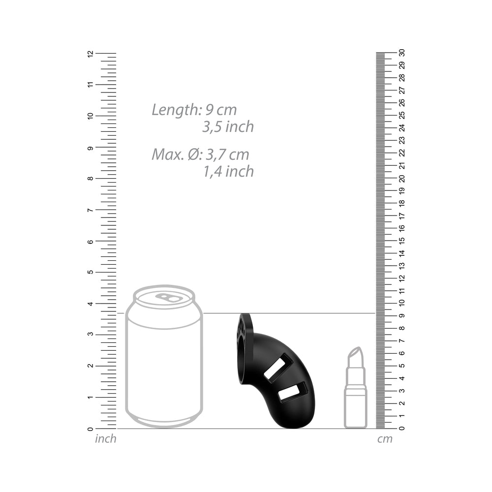Shots ManCage Model 20 Adjustable 3.5 in. Silicone Chastity Cock Cage Black - Fantasies Boutique