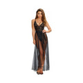 Dreamgirl Teddy & Sheer Mesh Maxi Skirt With G-String Black Large Hanging - Fantasies Boutique