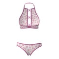 Magic Silk Daisy Halter Bralette & Panty Set Daisy Print S/M