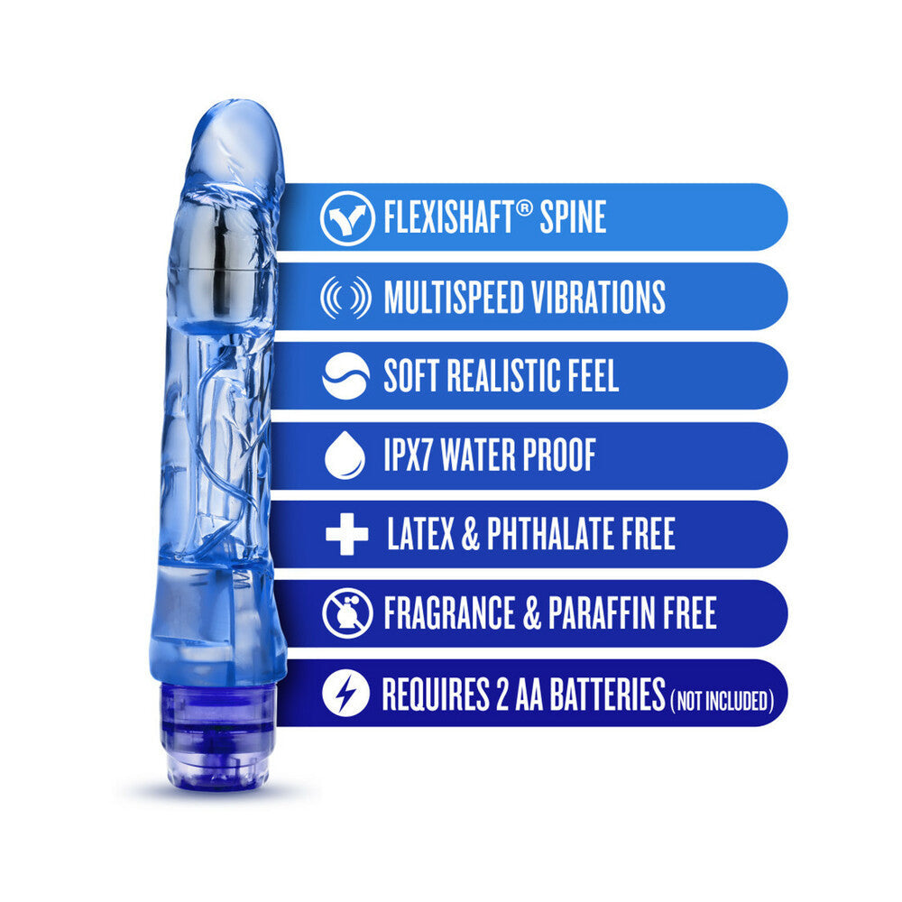 Naturally Yours Mambo Vibe Realistic 9 in. Vibrating Dildo Blue - Fantasies Boutique