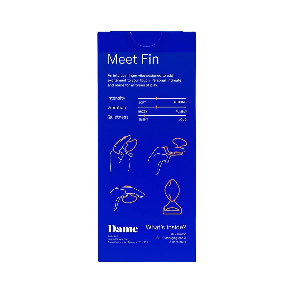 Dame Fin 2.0 Finger Vibrator Citrus