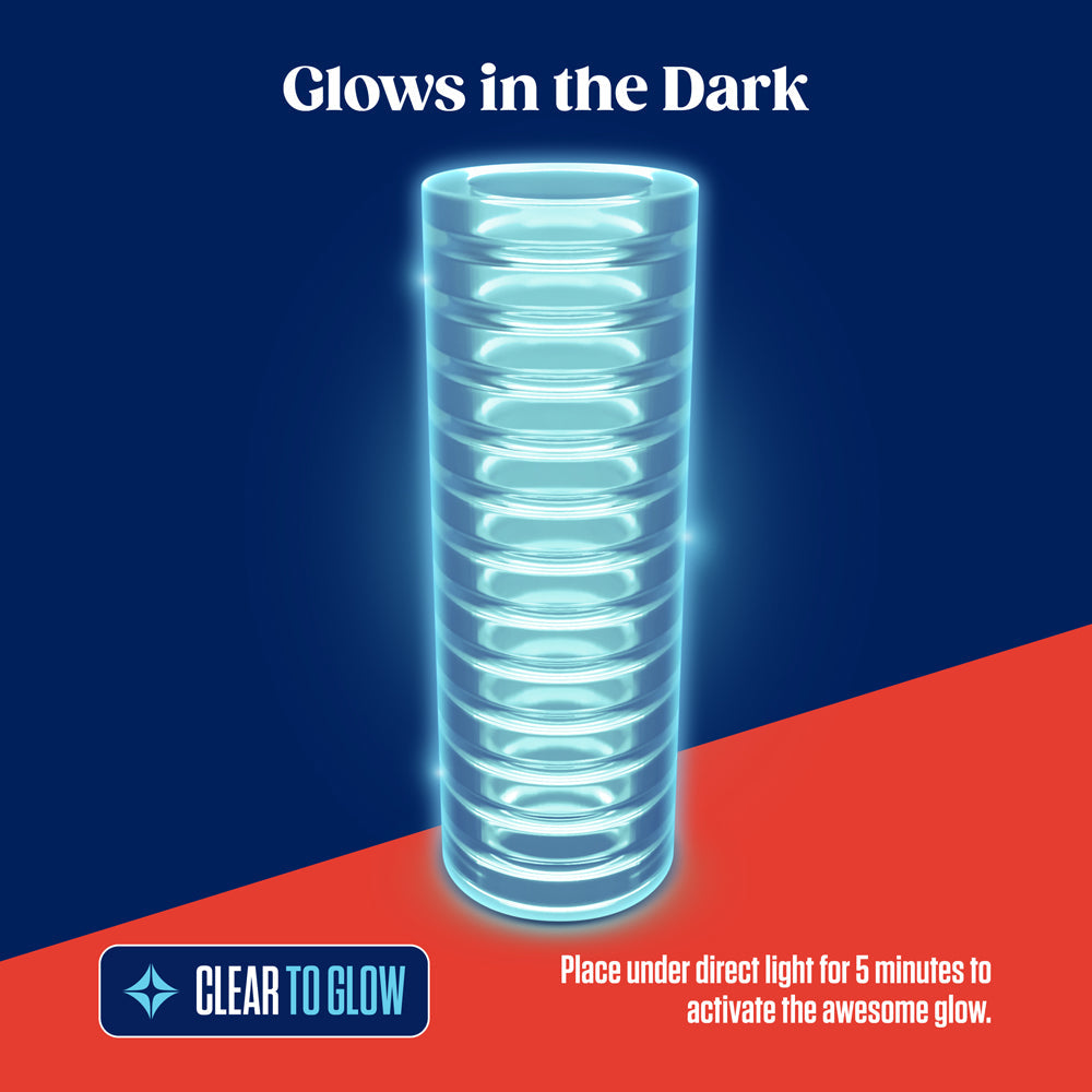 RIZE! Ribz Glow in the Dark Self-Lubricating Stroker Clear - Fantasies Boutique
